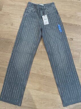 Zara Boy Boy Fit Jeans w/Crystal Embellishments - US 2